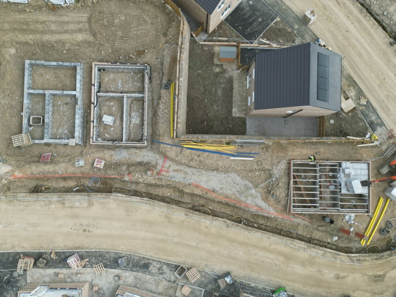 Residential development infrastructure and substructures from above