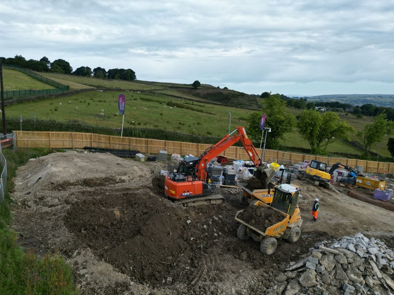 Earthworks being carried out on a residential development