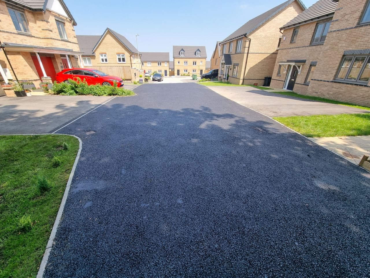 Newly surfaced residential estate road
